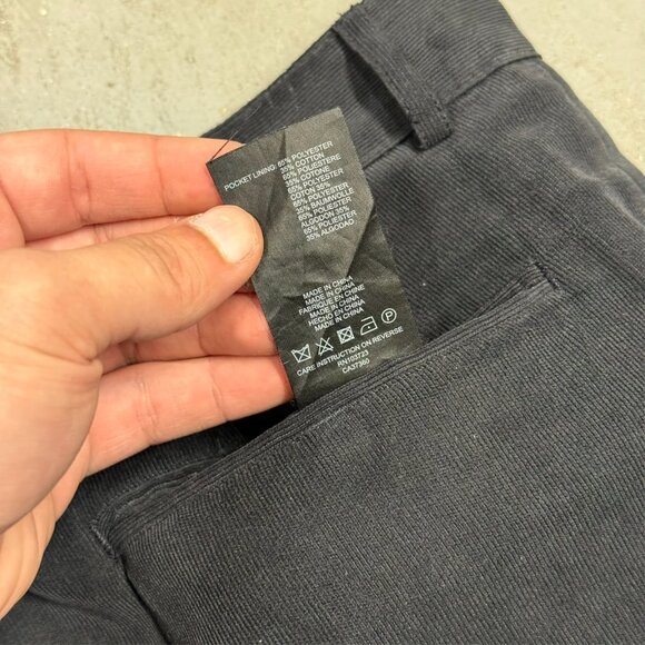 Giorgio Armani Collezioni Soft Mens Corduroy Pants Black Trousers 34x32 - Picture 9 of 9